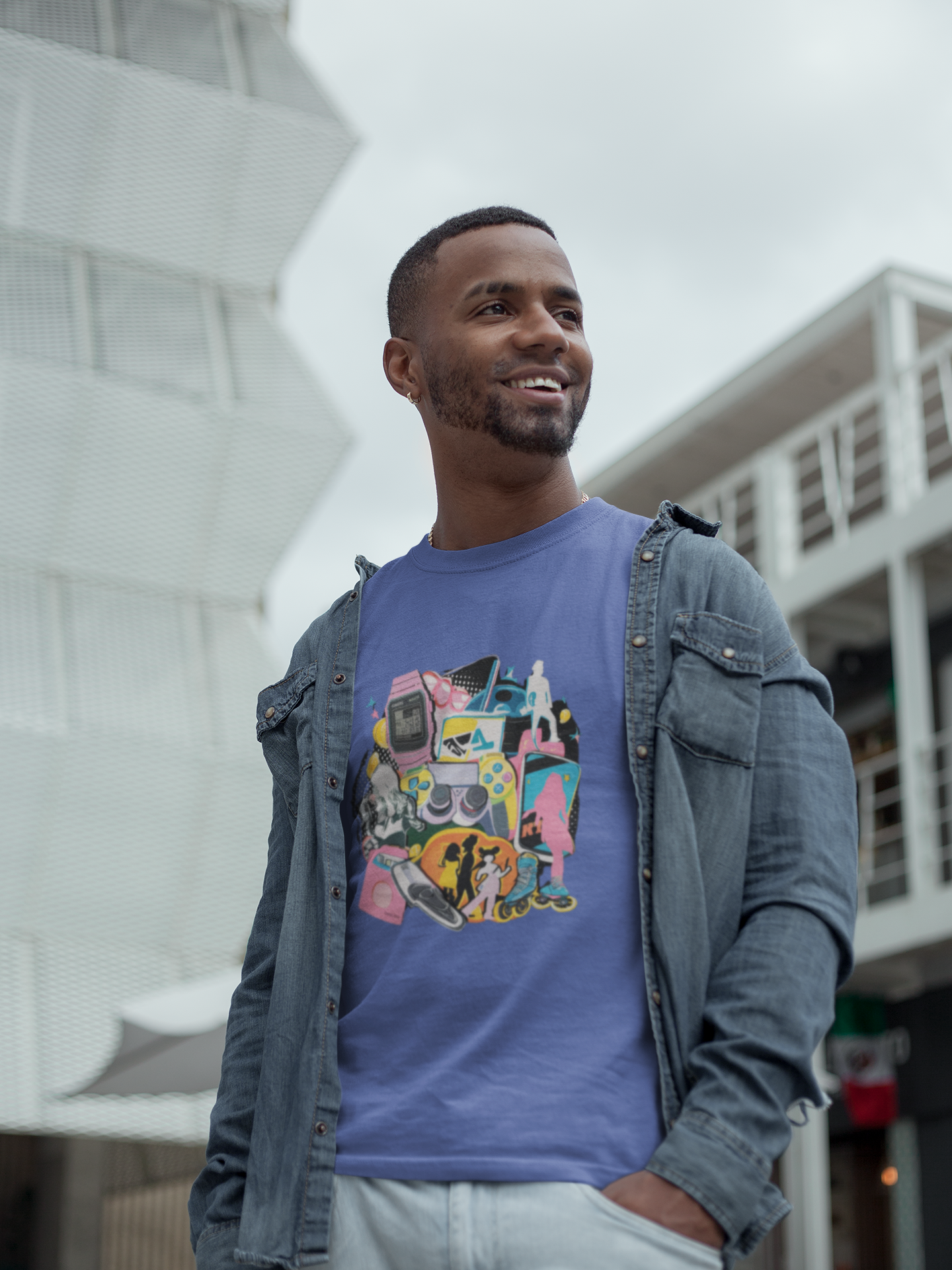 2000s Retro Mixed Media Colorful Tee