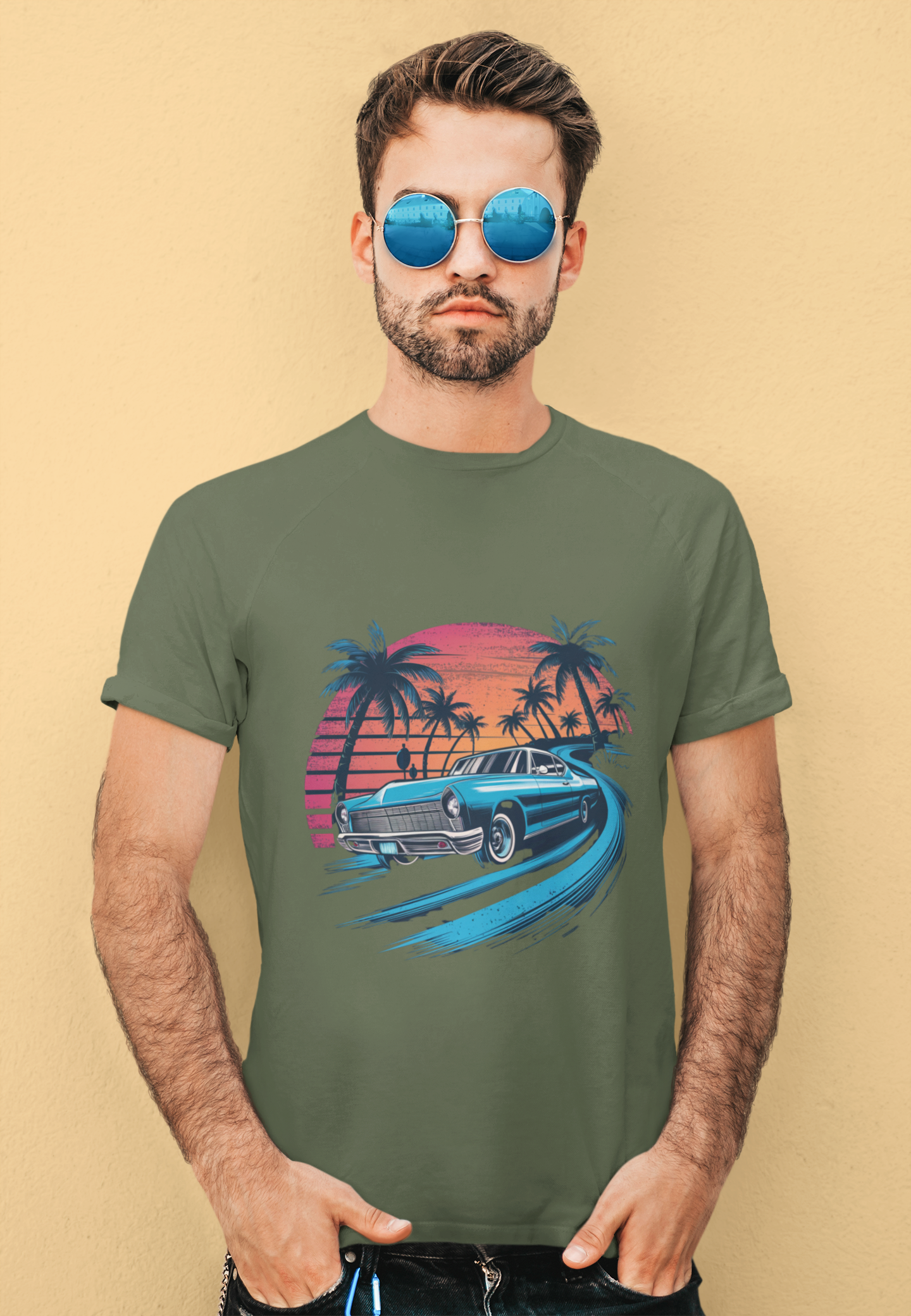 Retro Car Sunset Tee