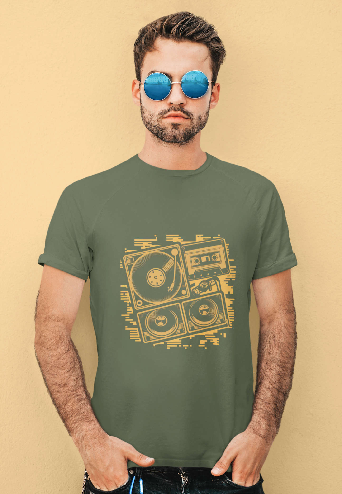 Retro Music Golden Turntable Tee