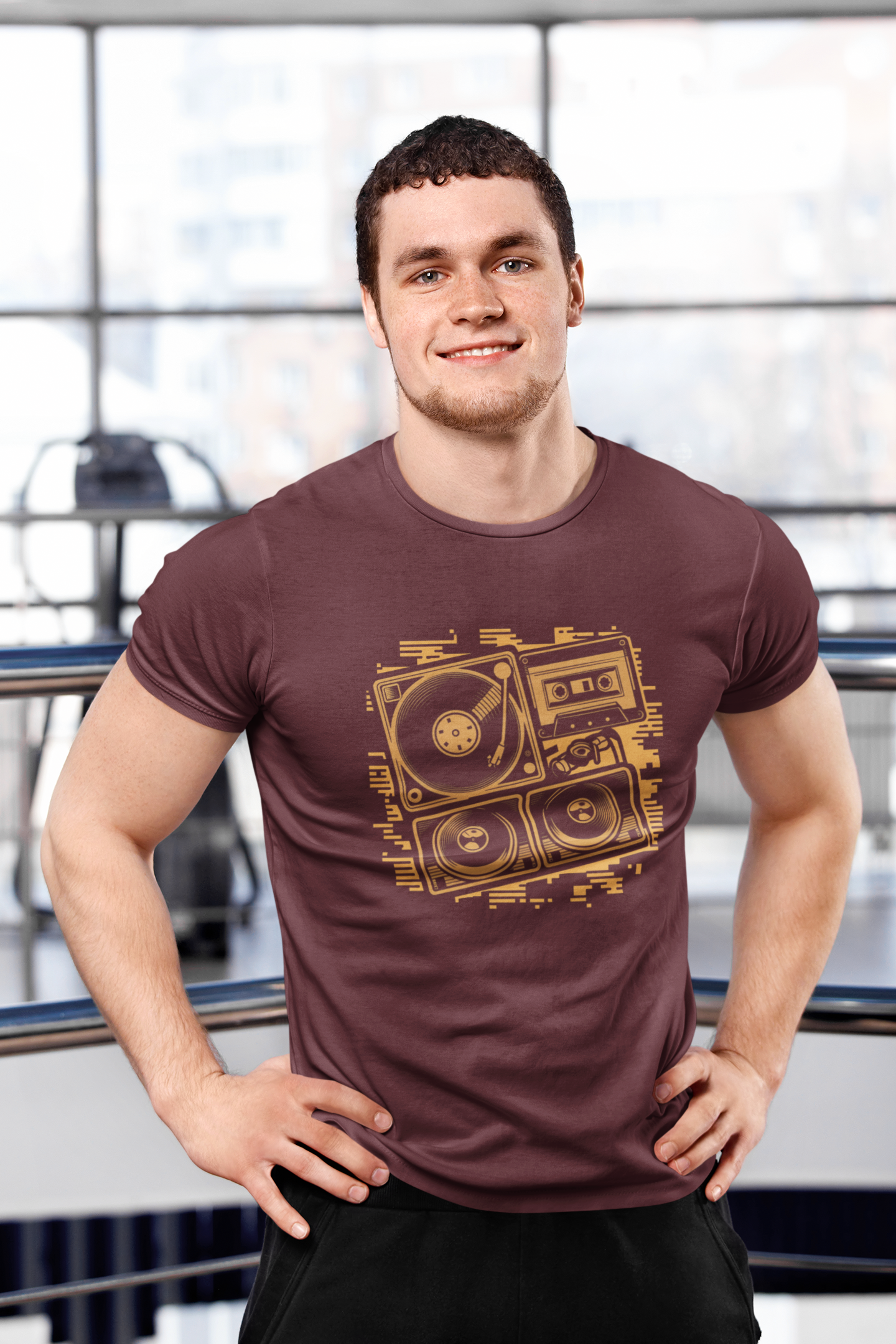 Retro Music Golden Turntable Tee