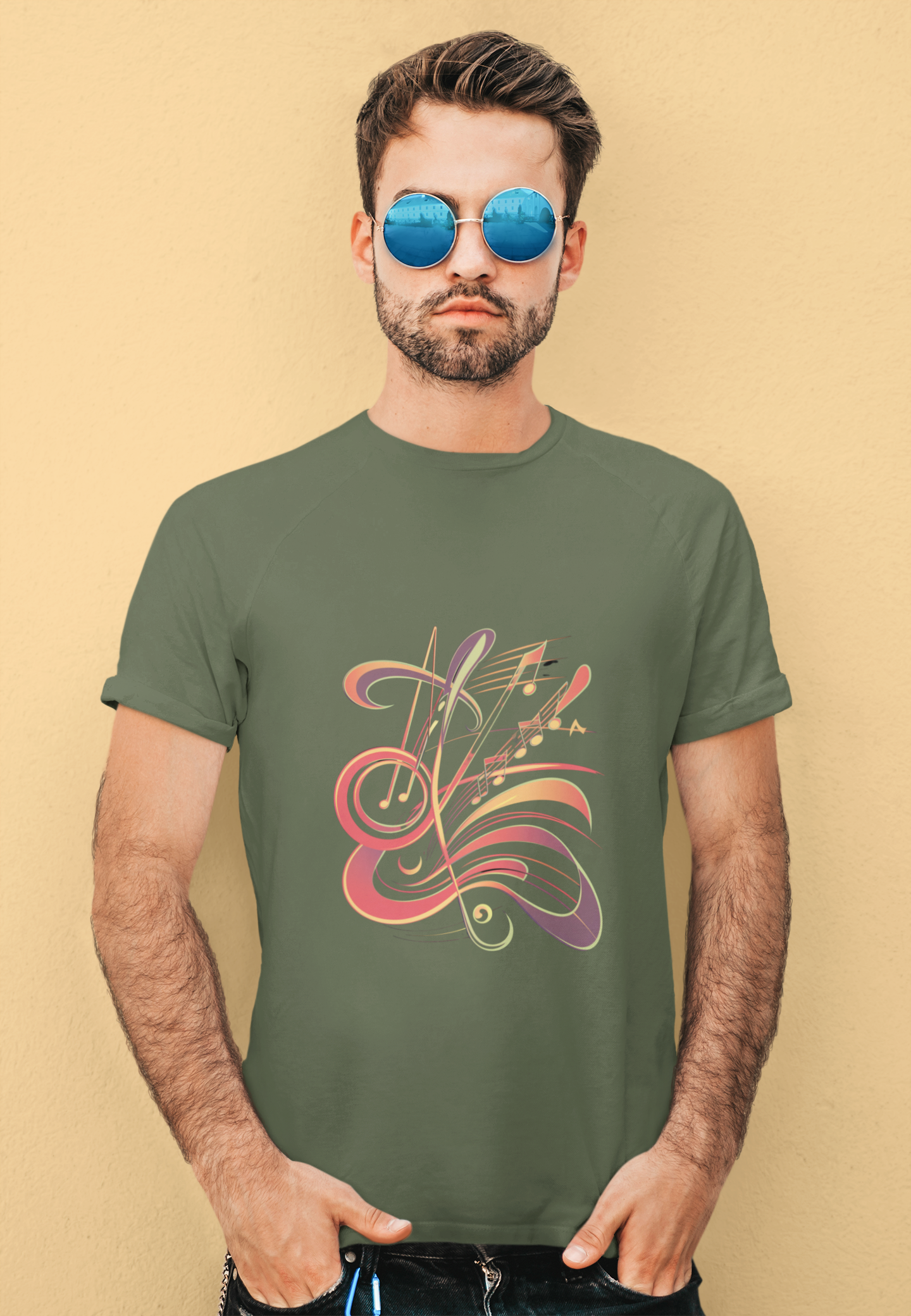 Retro Music Notes Swirl Tee