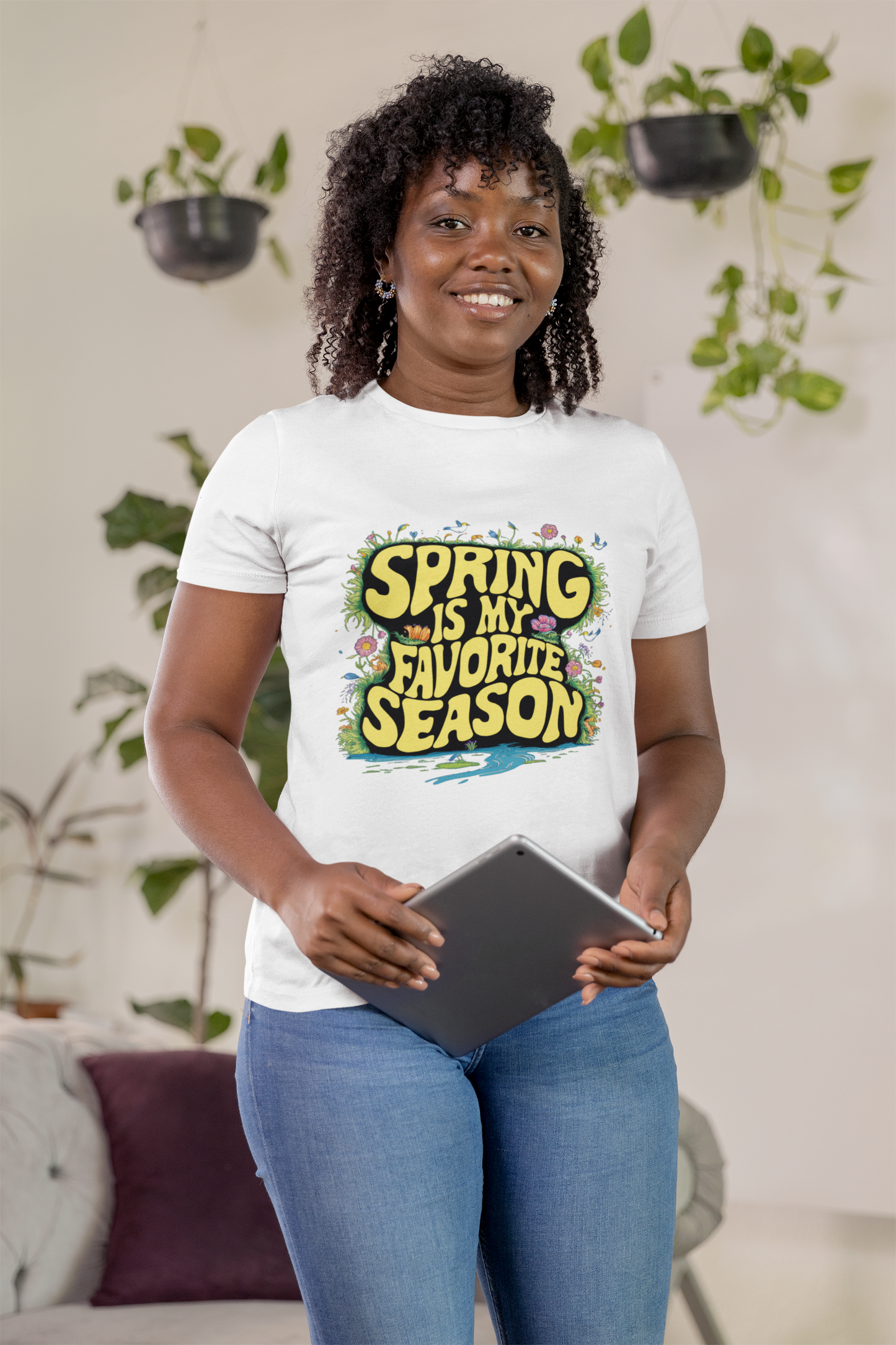 Spring is My Favorite Season Yellow Retro Tshirt