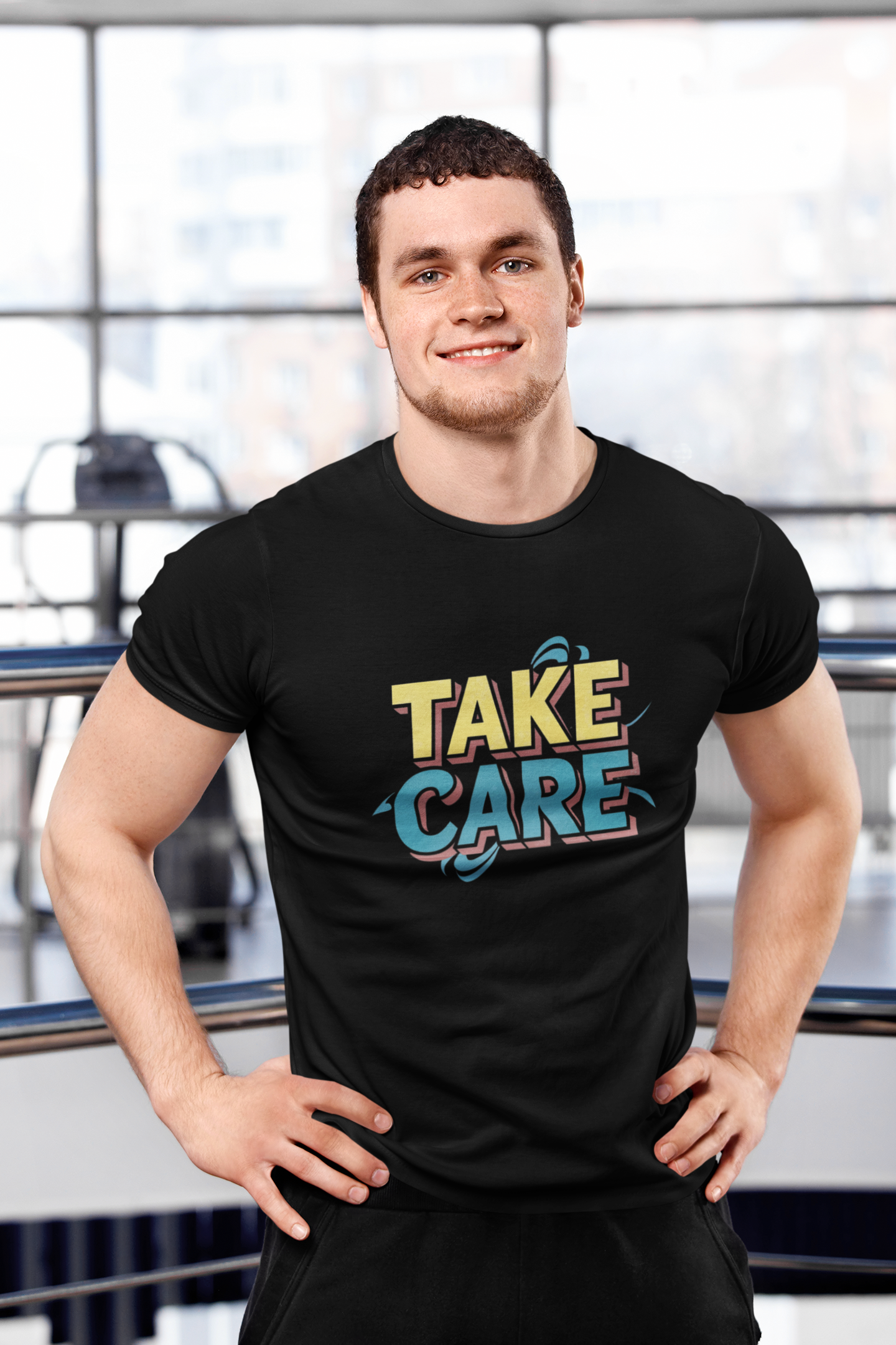 Take Care 90's Retro Pop Art Neon T-Shirt