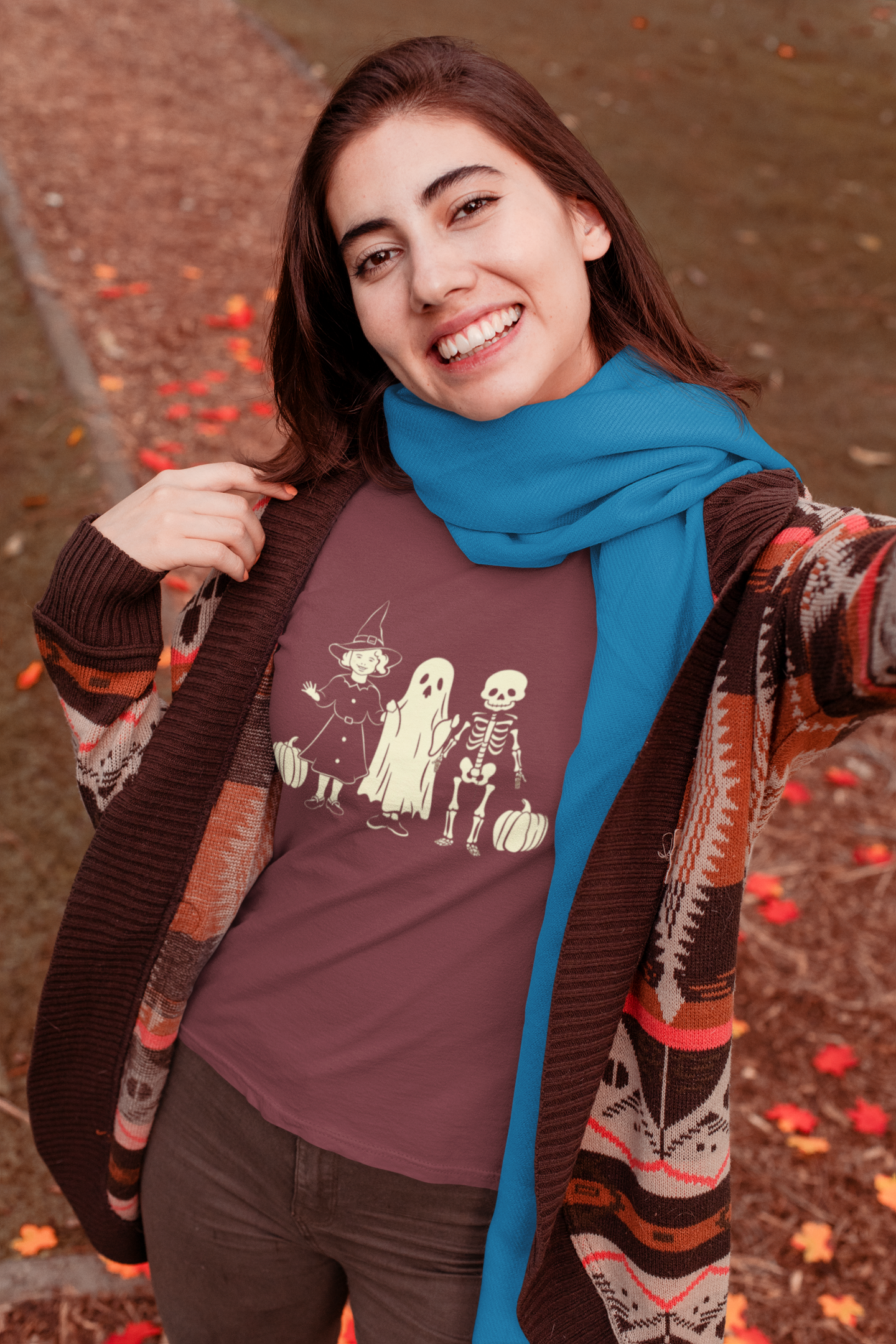 Retro Trick Or Treaters Trio Halloween Tee