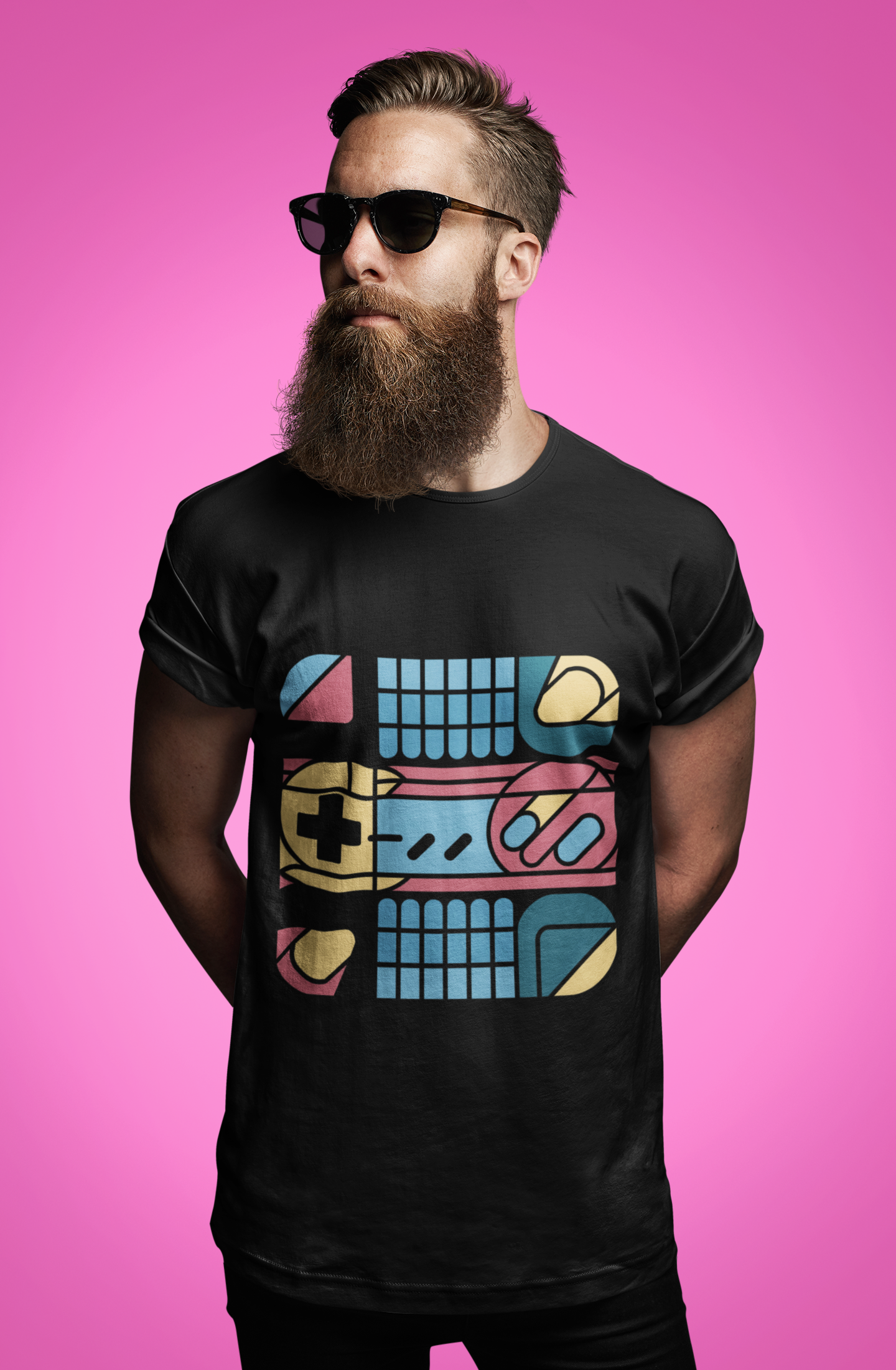 90s Retro Geometric Console Tee