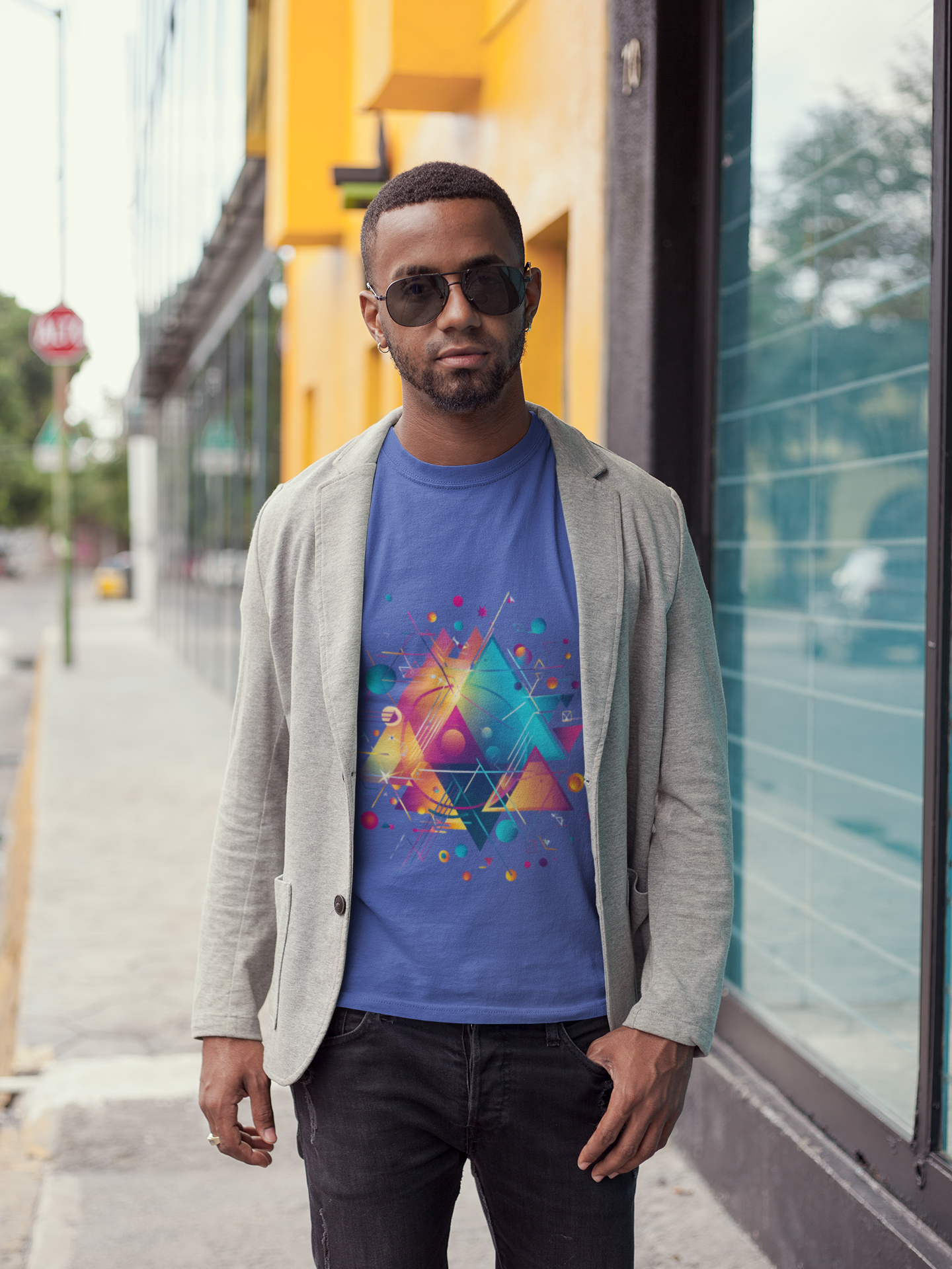 Retro Geometric Prism Tee