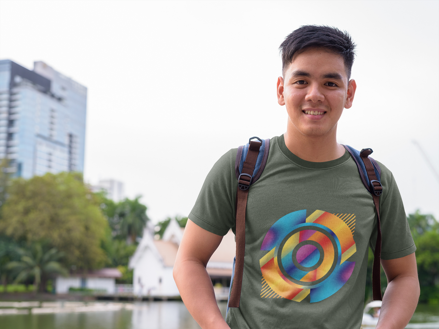 Retro Geometric Disc Tee